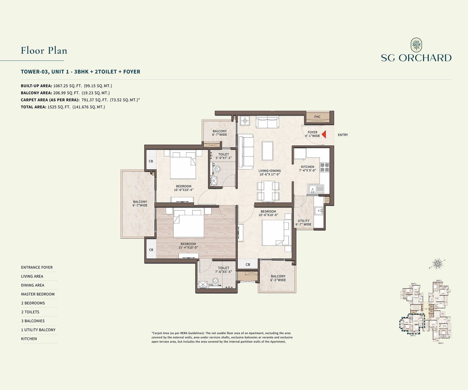 Tower 03 Unit 1 floor plan